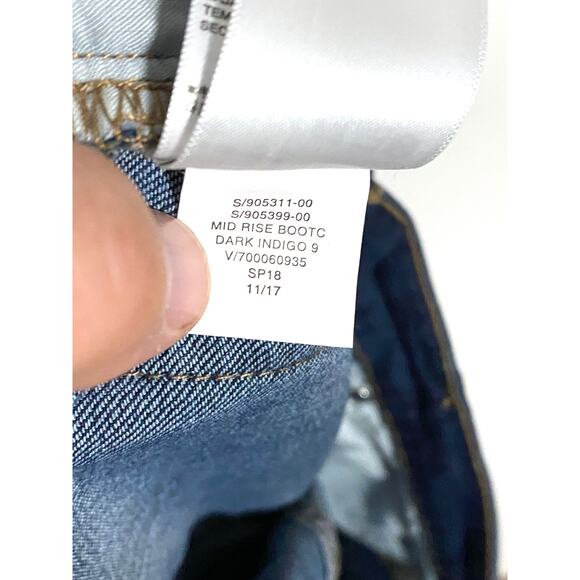 Gap Denim Perfect Boot Mid Rise Blue Dark Indigo Women 32R NWOT Y2K 2017 Stretch - Picture 9 of 9